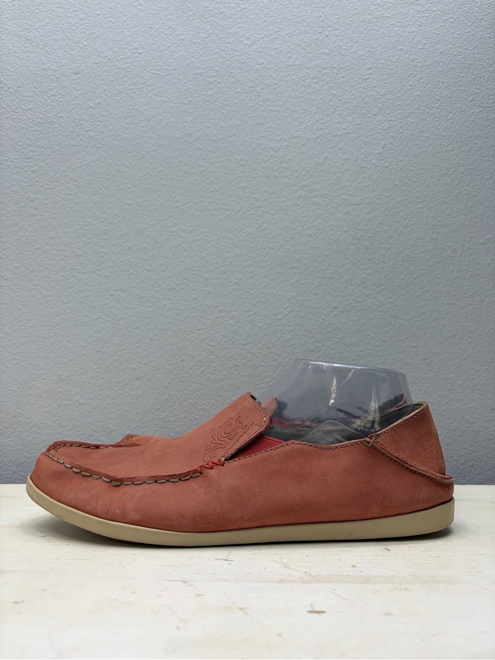 Olukai Red Nubuck Nohea Slip On Shoes Size 11